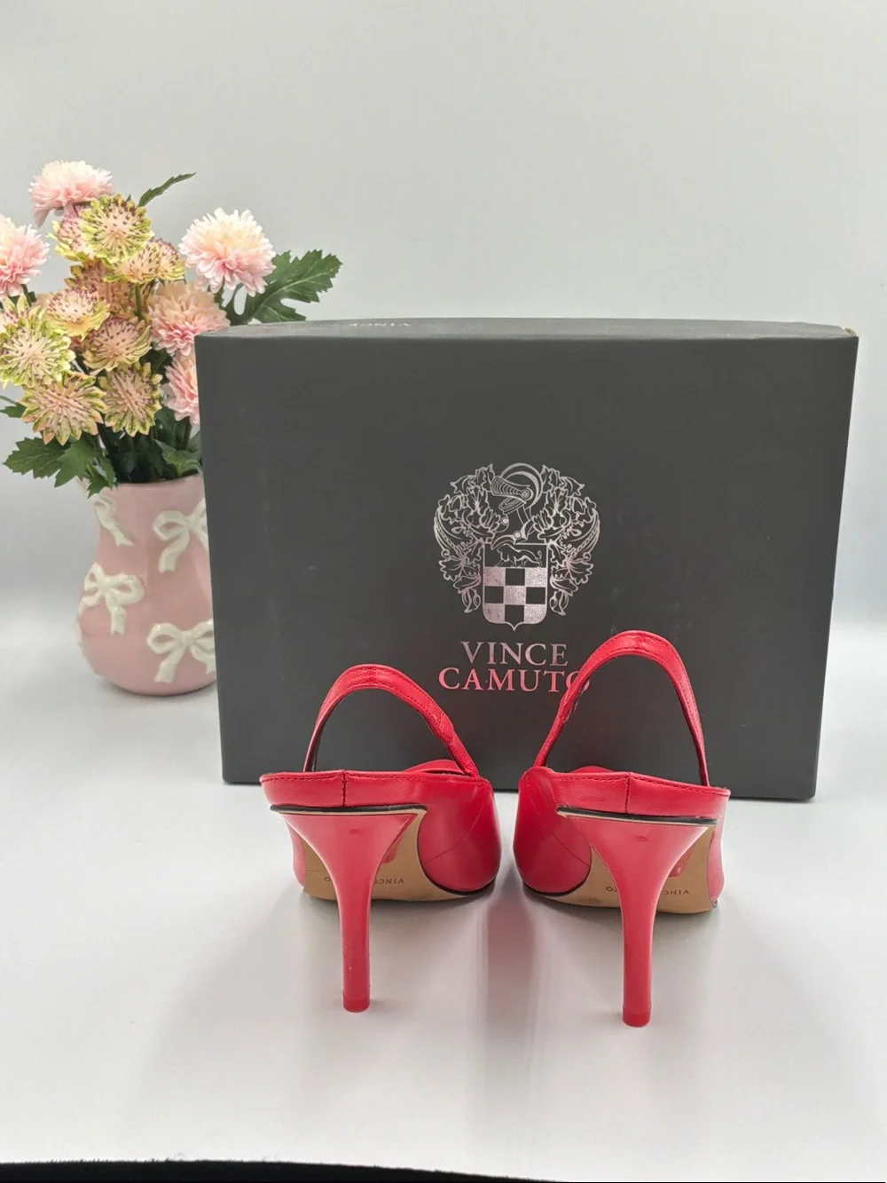 Vince Camuto Red Pointed-Toe Slingback Pumps
